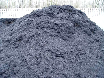 Photo: Mr. Yard Original Double Processed Bark Mulch Pile  Color Enhanced Black