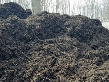 Photo: Mr. Yard Original Double Processed Bark Mulch Pile  Color Enhanced Black