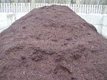 Photo: Mr. Yard Original Triple Processed Bark Mulch Pile  Color Enhanced Brown